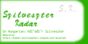 szilveszter kadar business card
